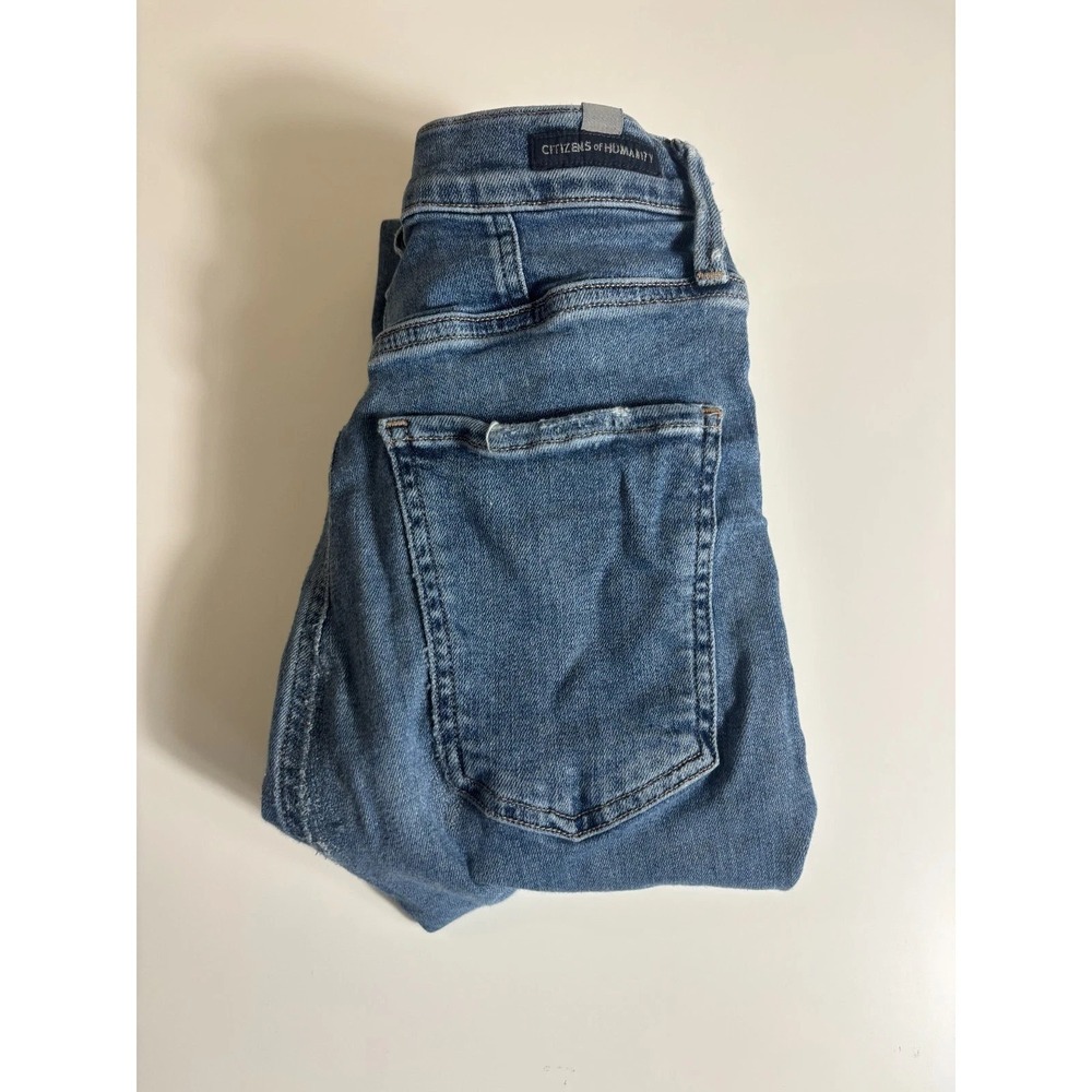 Citizens of Humanity Jeans Women's XS/25 Blue Denim High Rise Comfort Skinny Leg